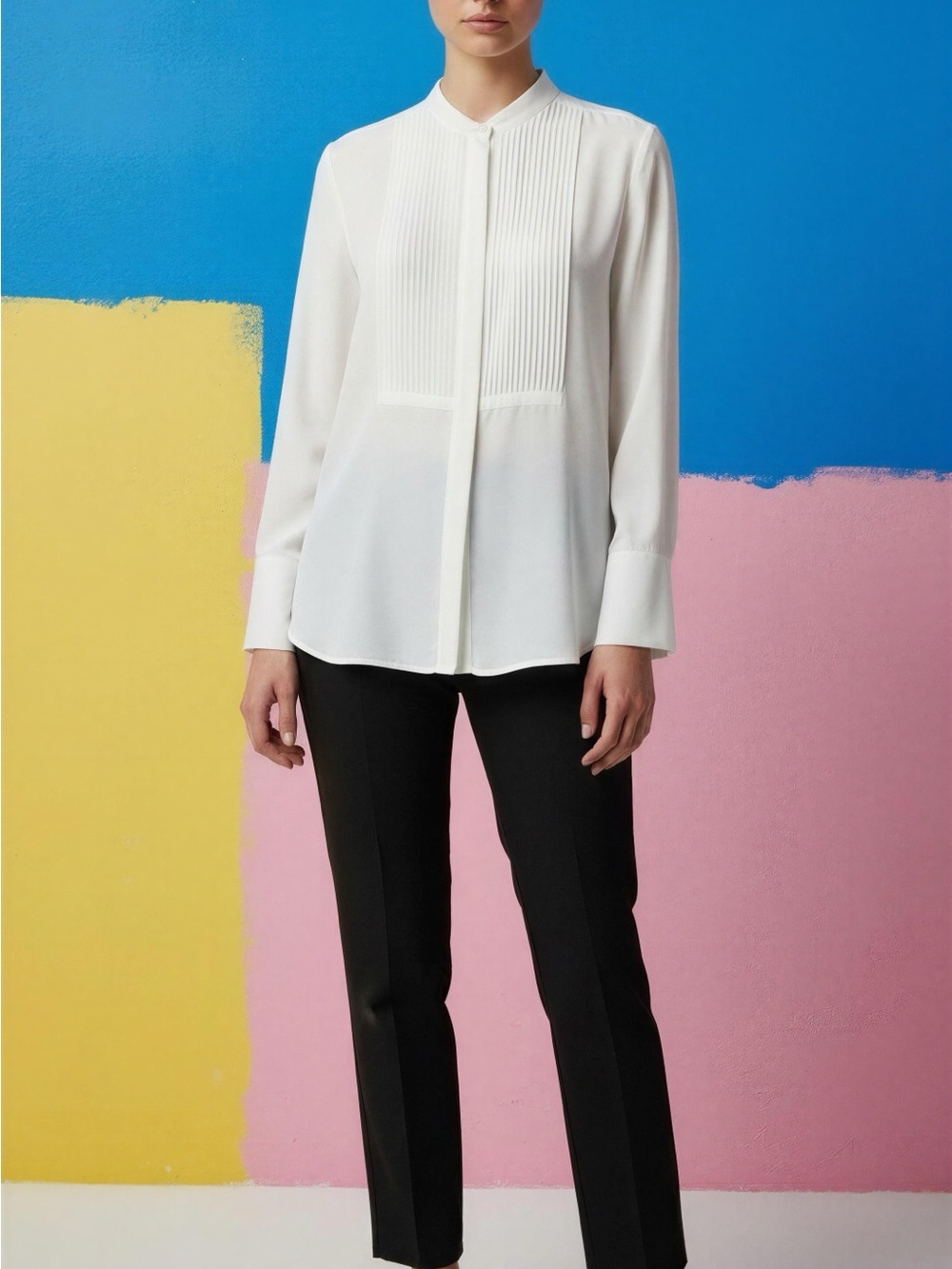 H&M Pintuck Silky Blouse
